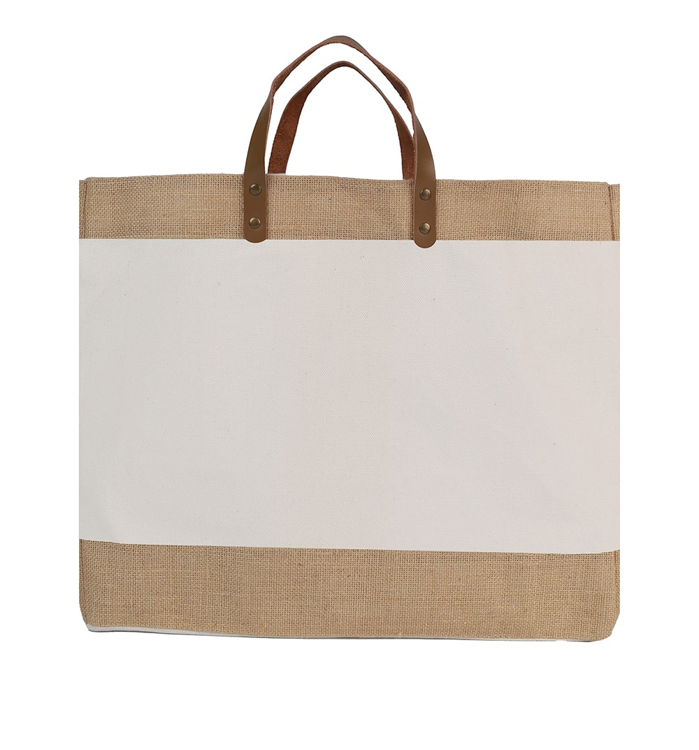 ZAKEN - Canvas & Jute Bag with Leather Handle