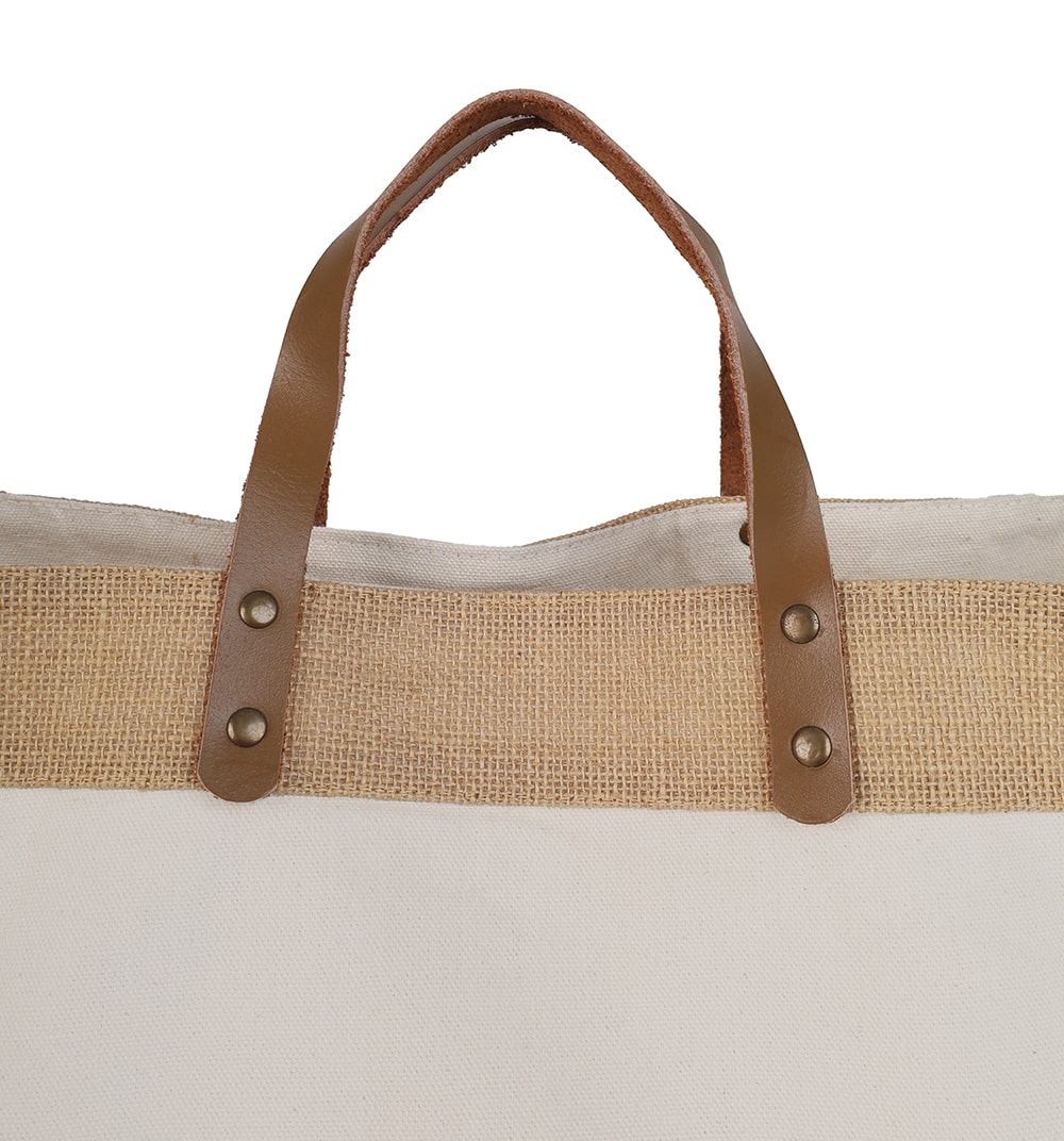 ZAKEN - Canvas & Jute Bag with Leather Handle