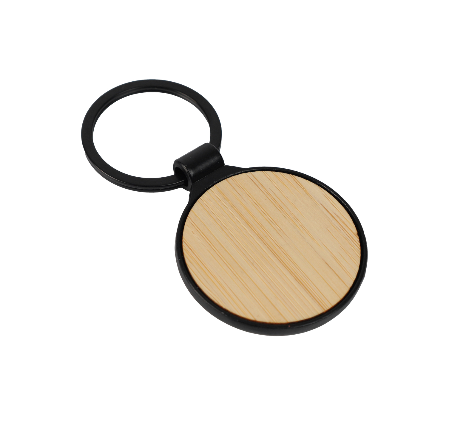 TRINKET - Round Bamboo Body Metal Keychain