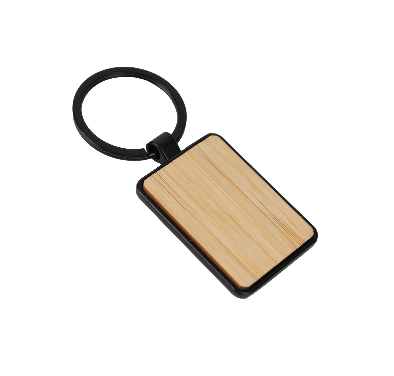 TRINKET - Rectangle Bamboo body metal keychain